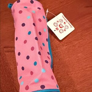 Hanna Andersson NWT Pink Polka Dot Pencil Case with Teal Trim